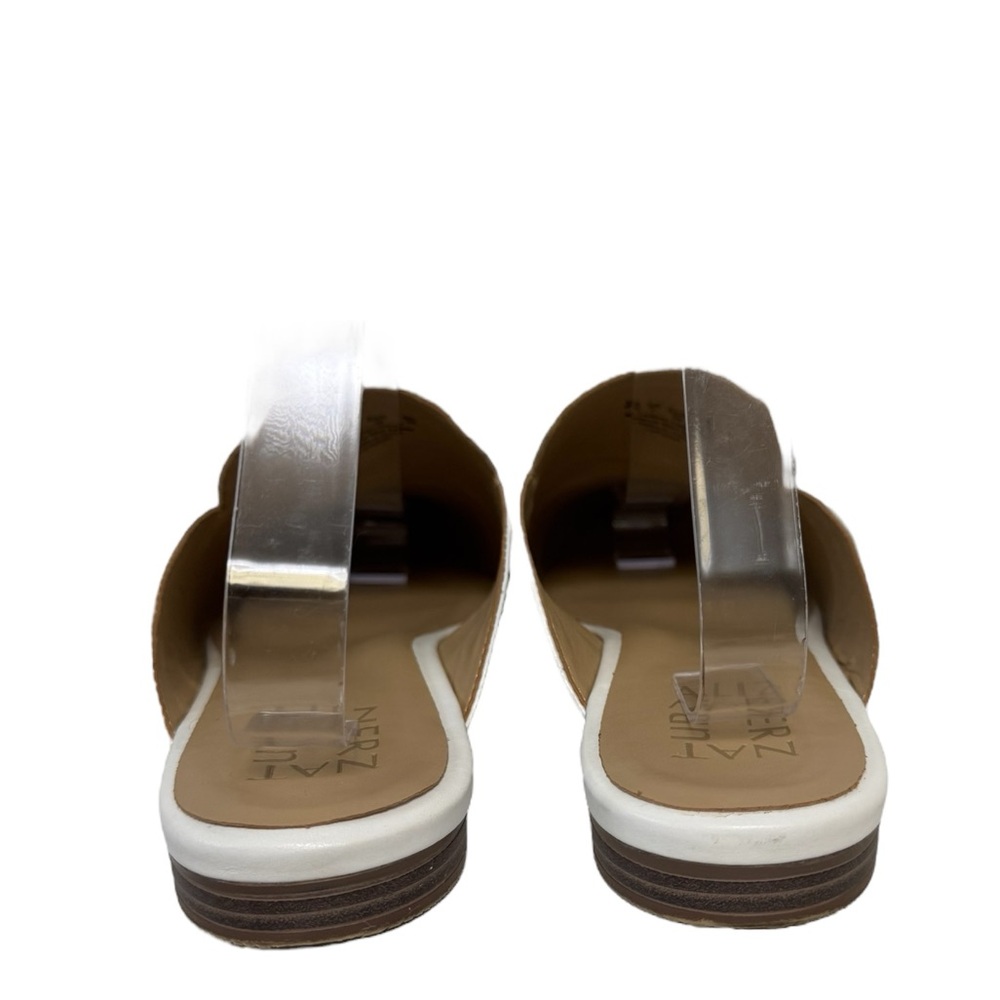 Naturalizer Leanna Leather Croc-Embossed Spring Slip On Slide Mules White 9 - Picture 8 of 10